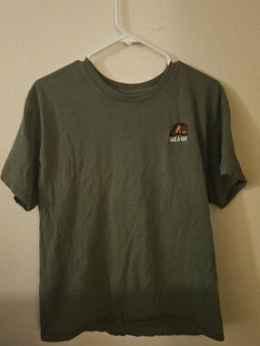 riot society Olive Green Graphic Cotton Tee with Palm Print